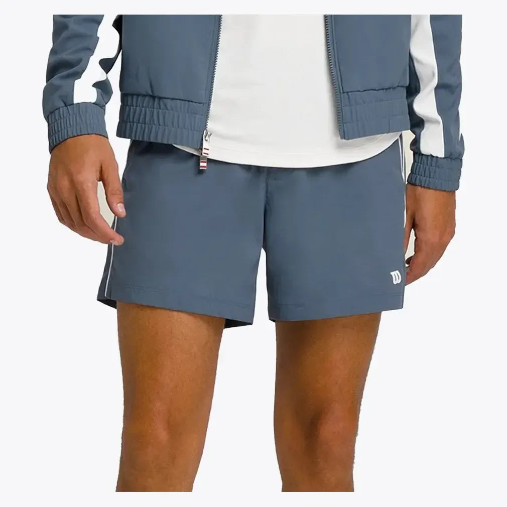 Men's 6 inch Unlined Volley Tennis Shorts Slate Blue-Apparel-Wilson-WM00008511BUQ-S25-3-Tennis Express