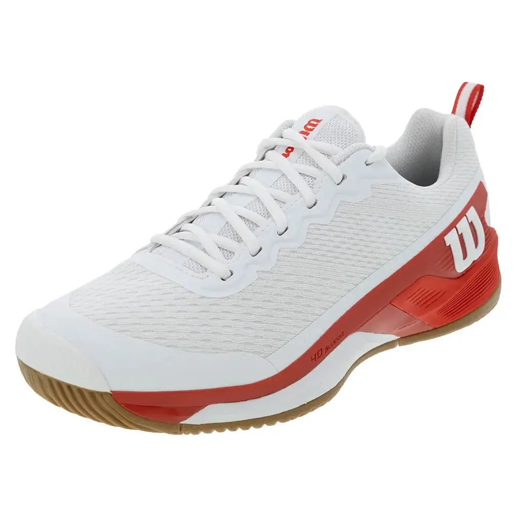 Men's Rush Pro 4.5 Tennis Shoes White and Infrared - Exclusive-Footwear-Wilson-WRS336610-U25-Tennis Express
