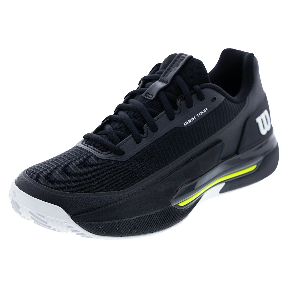 Men's Rush Tour 5 Clay Tennis Shoes Black and White