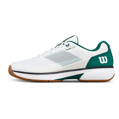 Men's Rush Lite 5 Tennis Shoes White and Evergreen