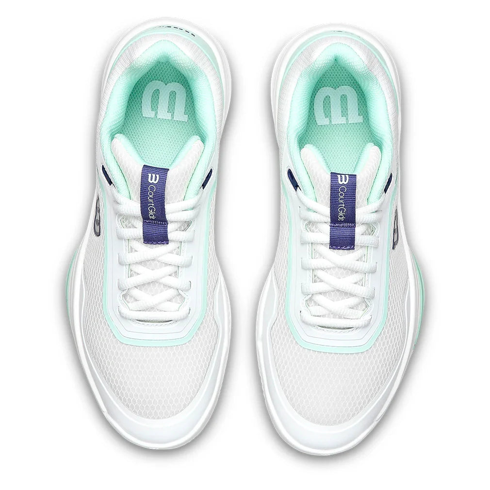 Women's CourtGlide Tennis Shoes White and Bay