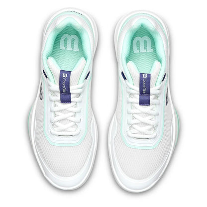 Women's CourtGlide Tennis Shoes White and Bay