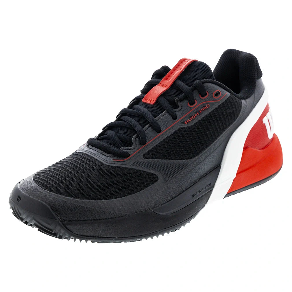 Men's Rush Pro 5 Clay Tennis Shoes Black and Infrared-Footwear-Wilson-WRS339950U-S26copy-Tennis Express