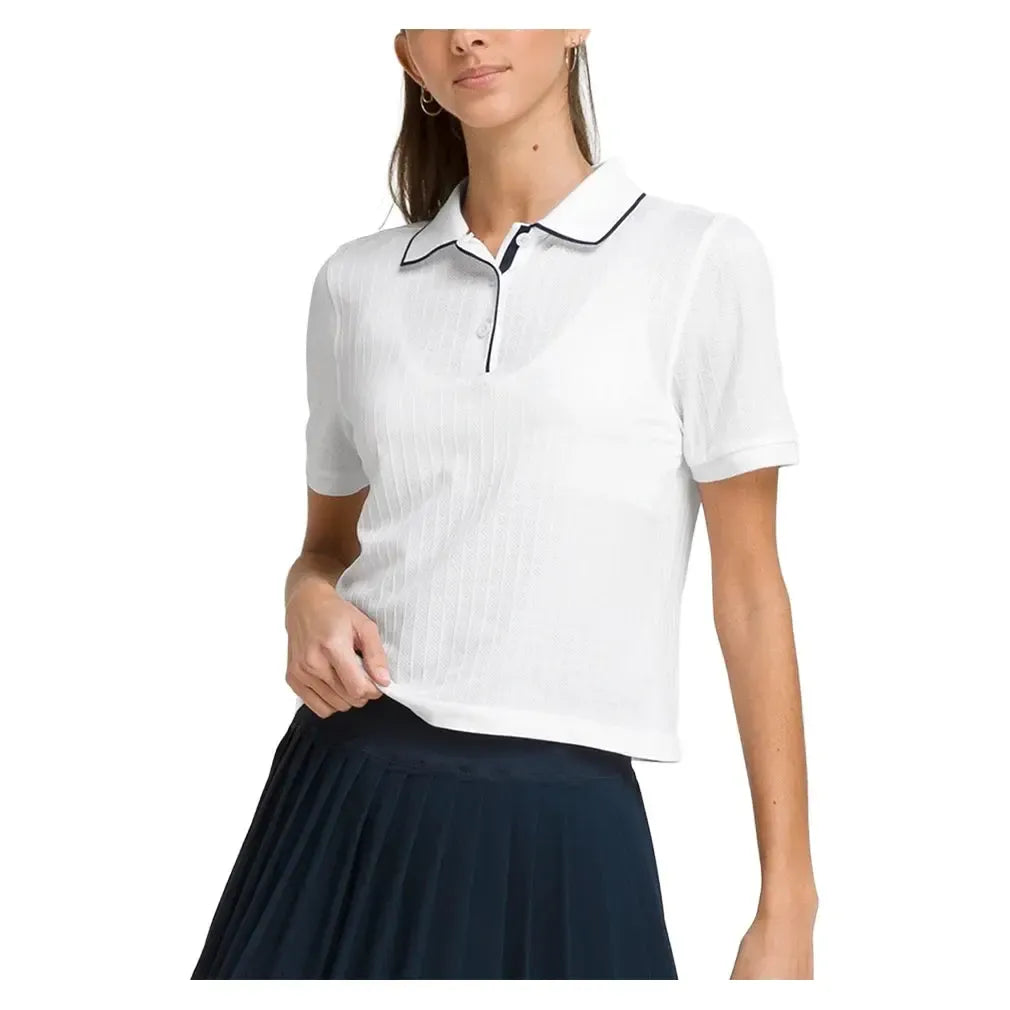 Women's Center Court Polo-Apparel-Wilson-WW00028-B-White-Tennis Express