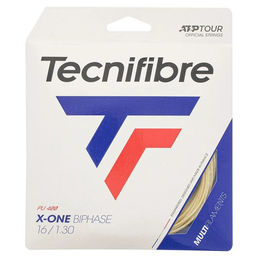 X-One Biphase Tennis String Natural-Strings-Tecnifibre-XONENASET16-1-Tennis Express