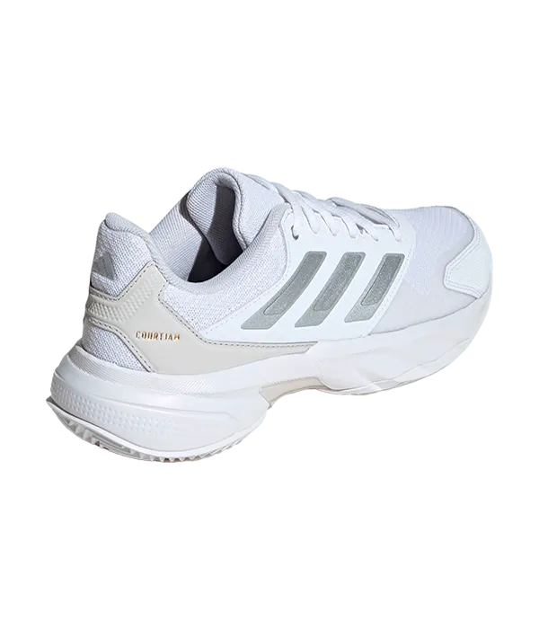 Padel Shoes Adidas CourtJam Control 3 CL Mujer Blanco/Gris 2025