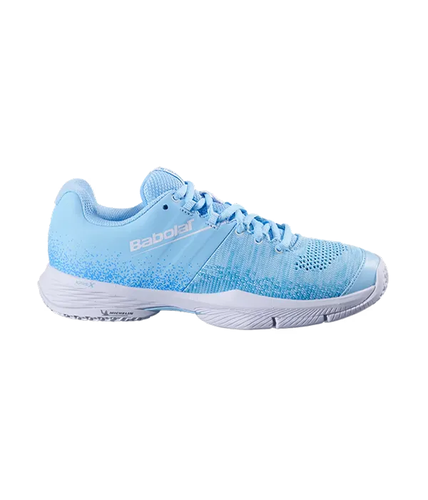 Padel Shoes Babolat Sensa Sky Blue/Tigerlily Mujer 2025