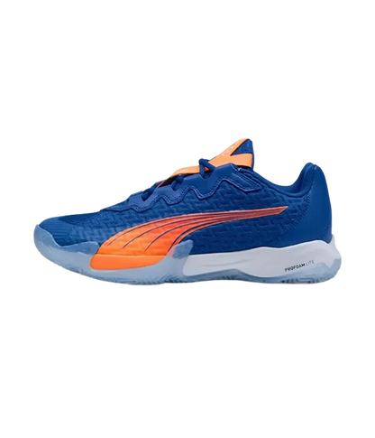 Padel Shoes Puma Nova Elite Blue Fire/White/Red 2025 Momo Gonzalez