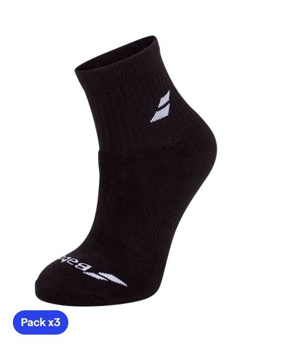 Socks Babolat Quarter Negro (pack x3)