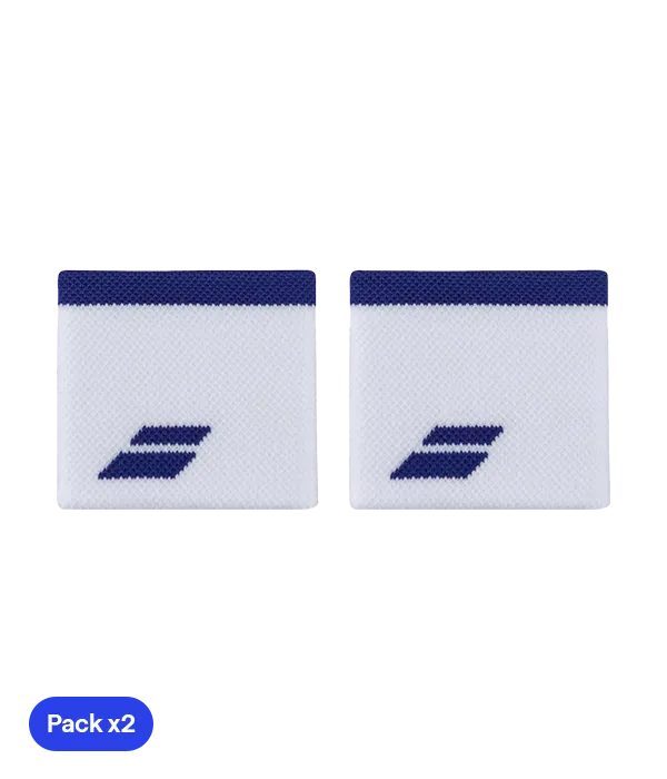 Wristband Babolat Blanco/Azul (Pack x2)