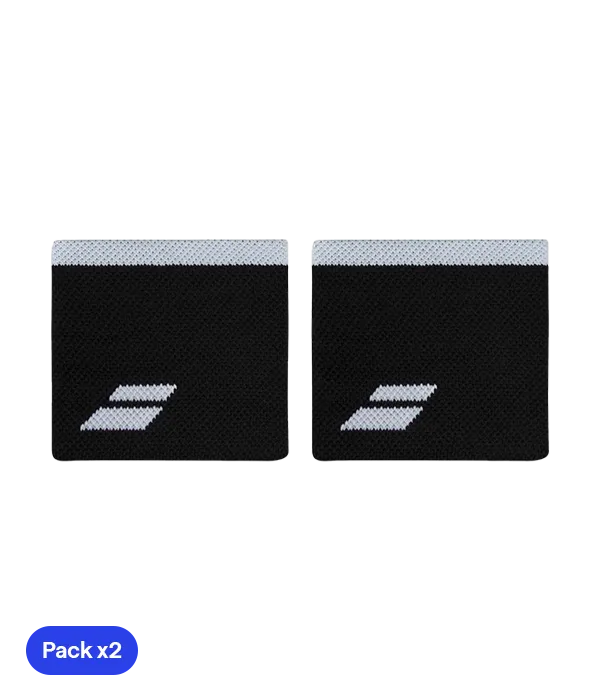 Wristband Babolat Negro/White (Pack x2)