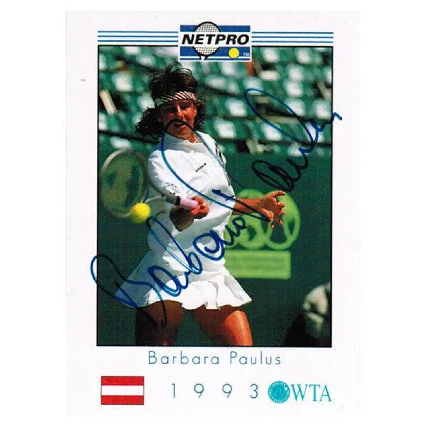 Barbara Paulus Signed NETPRO Women's CardTienda Tennis