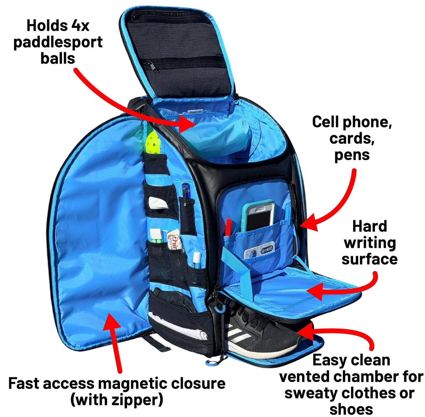 Oktō Pro Elite Paddle Sports Backpack | Black & Blue