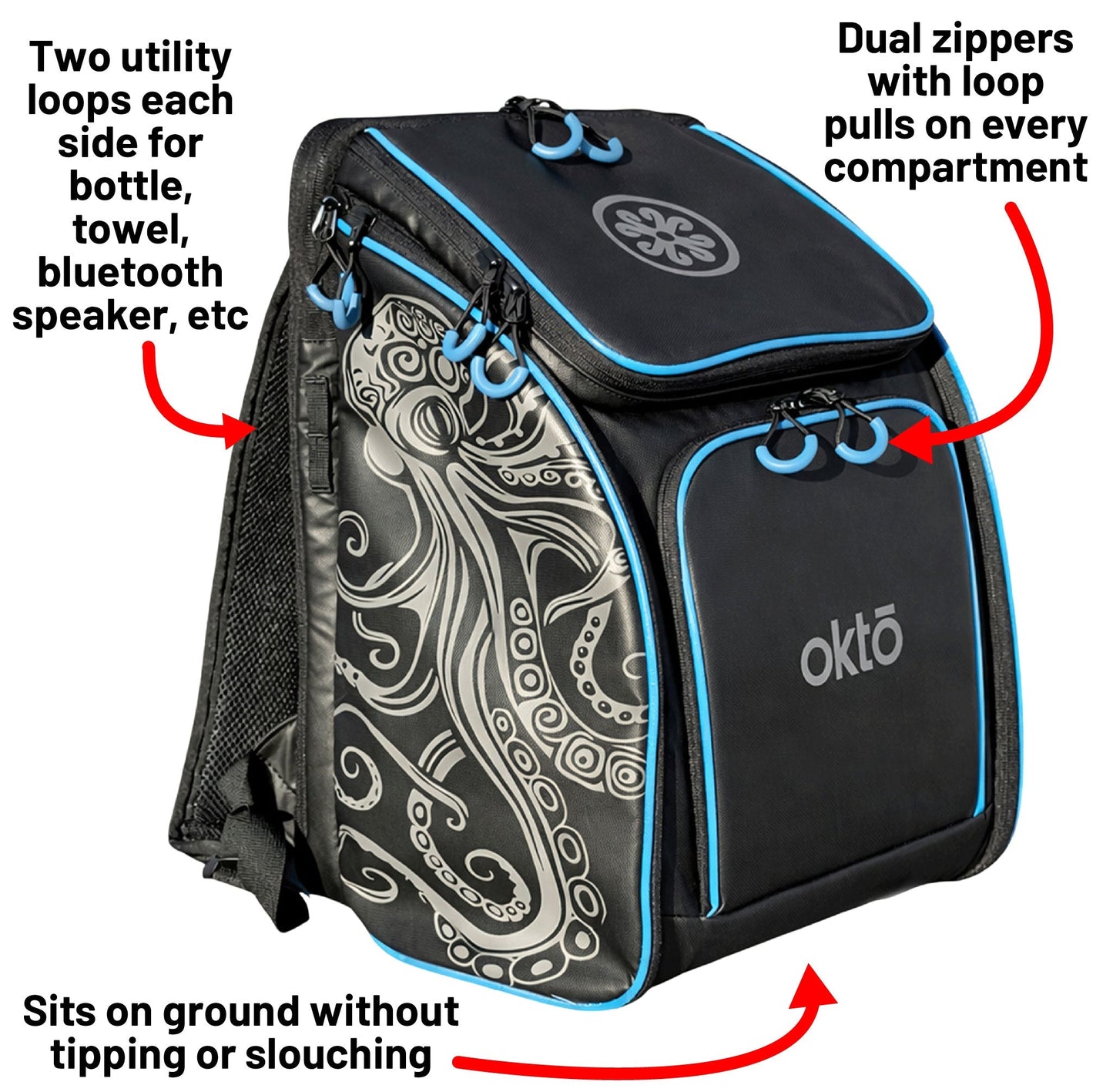 Oktō Rec Lite Paddle Sports Backpack | White & Teal