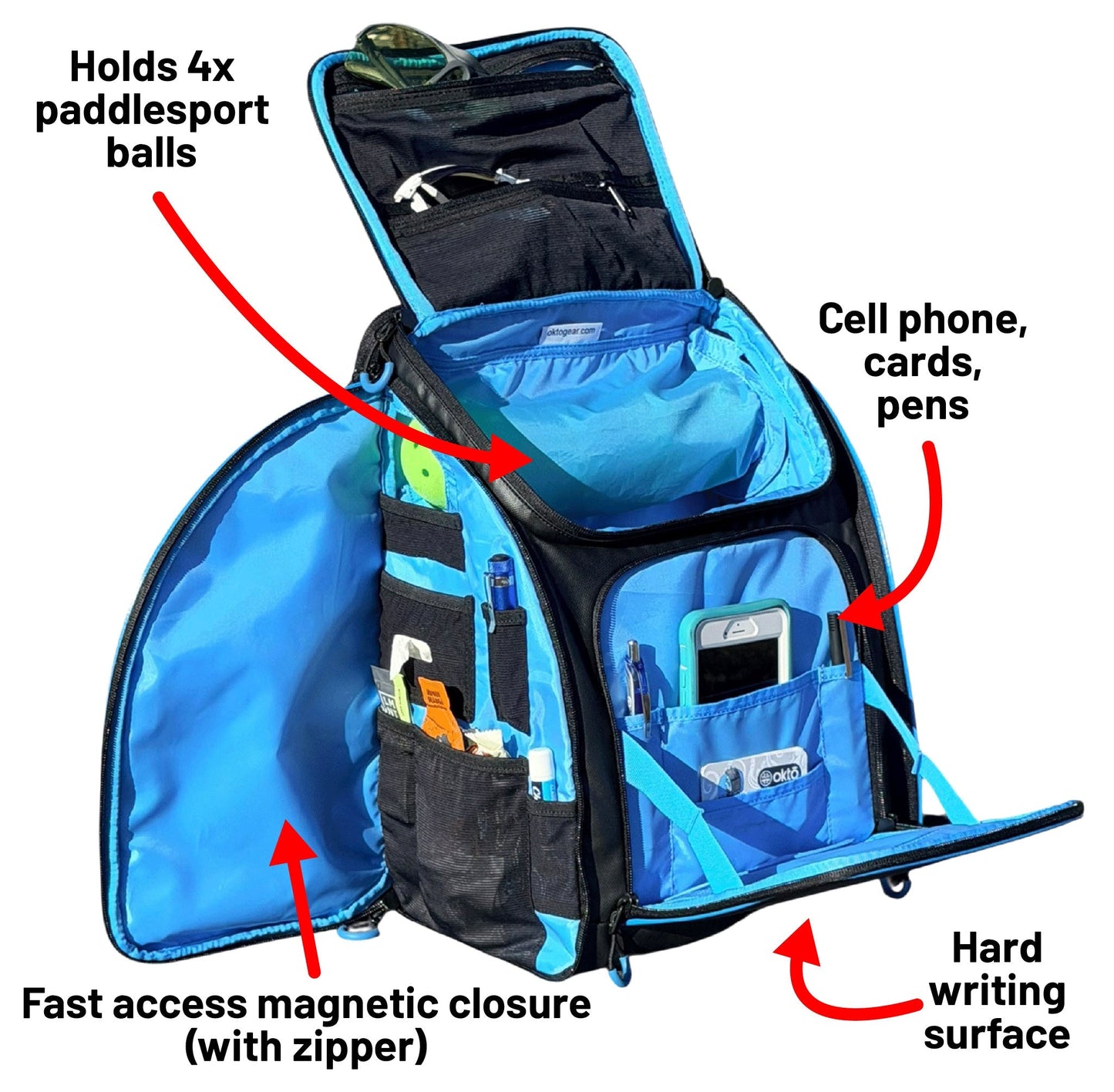 Oktō Rec Lite Paddle Sports Backpack | Black & Blue