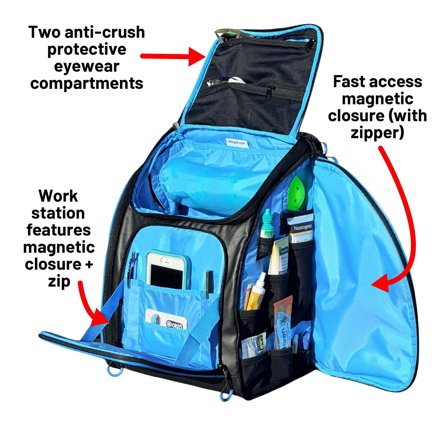 Oktō Rec Lite Paddle Sports Backpack | Black & Blue