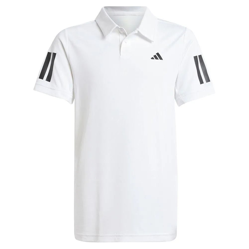 Boys' Club 3 Stripe Tennis Polo WhiteTienda Tennis