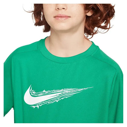 Boys' Dri - FIT Multi Short Sleeve Training Top Stadium Green and WhiteTienda Tennis