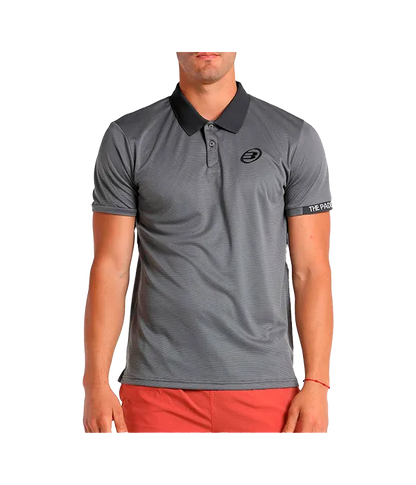 Polo Bullpadel UNETE Gris Cuello Oscuro