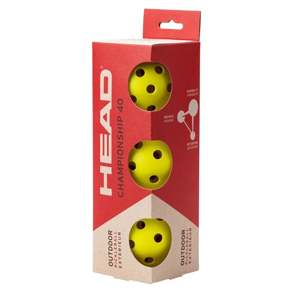 Championship 40 Outdoor Pickleballs 3 PackTienda Tennis