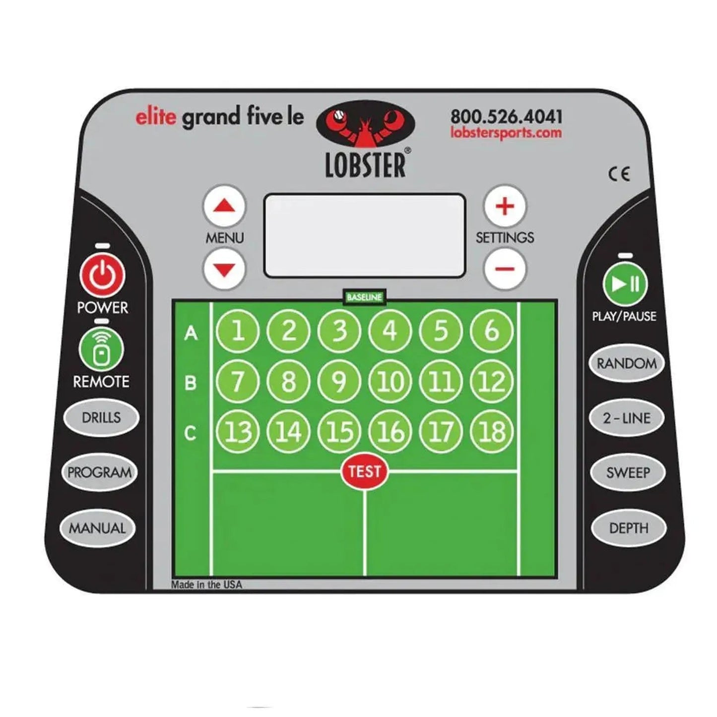Elite Grand Five LE with 20 - Function Wi - Fi Remote Control for Apple Ball MachineTienda Tennis
