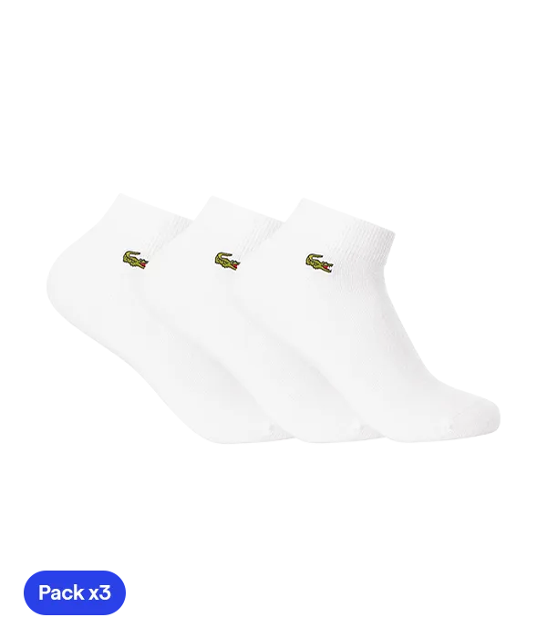 Socks Lacoste Cortos Blancos (Pack x3) 2025