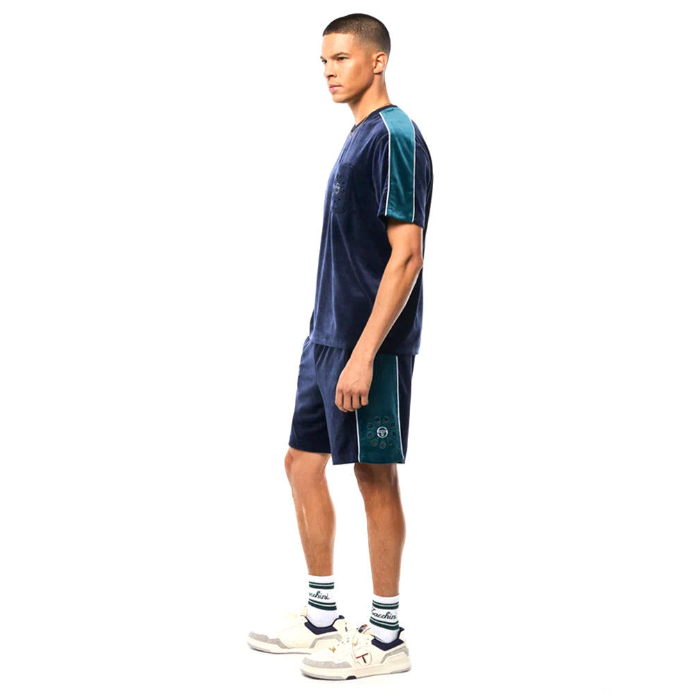 Sergio Tacchini Cresta Velour Pocket Shirt | Maritime Blue