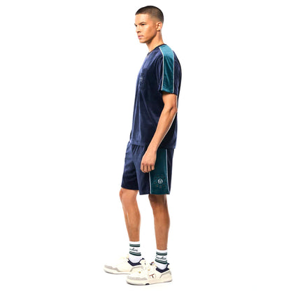 Sergio Tacchini Cresta Velour Pocket Shirt | Maritime Blue