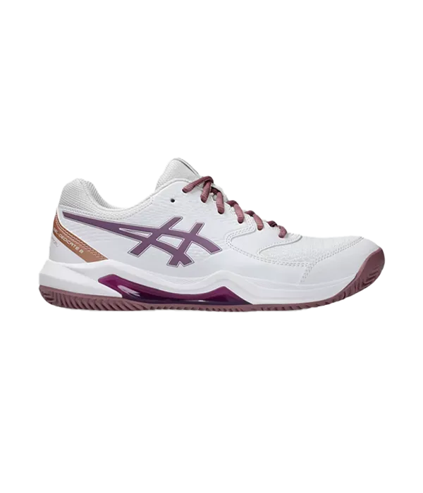 Padel Shoes Asics Gel-Dedicate 8 Padel Mujer White/Dark Ube 2025