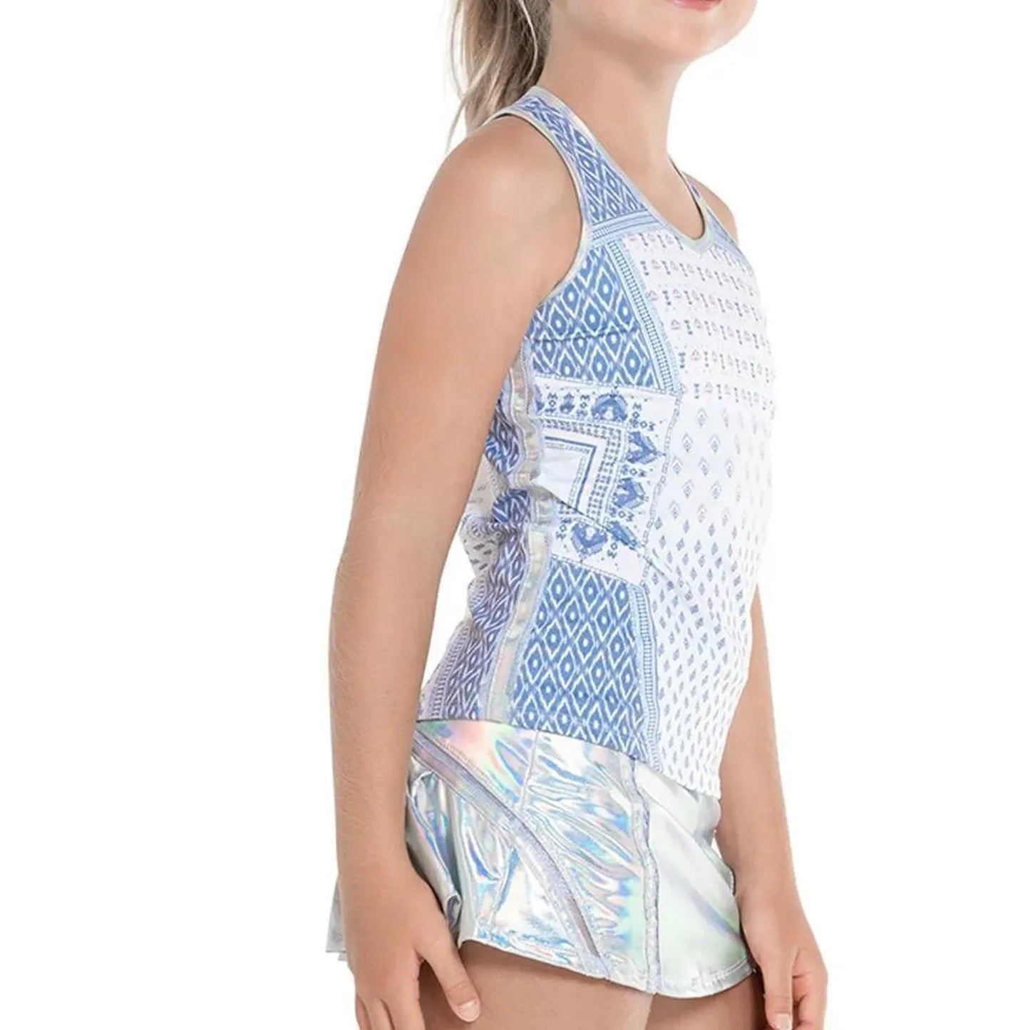 Girl's All In Ikat Tennis Tank WhiteTienda Tennis