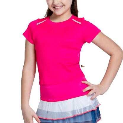 Girls' Hip To It Short Sleeve Tennis Top Shocking PinkTienda Tennis