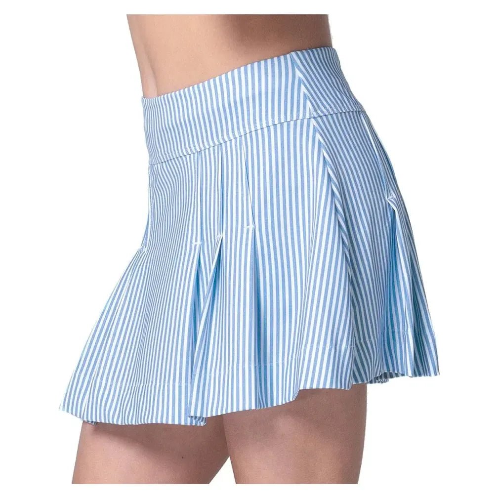 Girls' Linen Stripe Pleat Tennis Skort PeriwinkleTienda Tennis