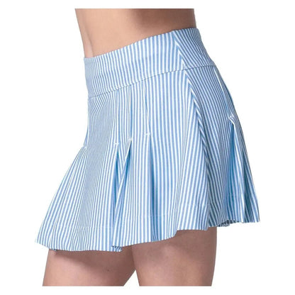 Girls' Linen Stripe Pleat Tennis Skort PeriwinkleTienda Tennis
