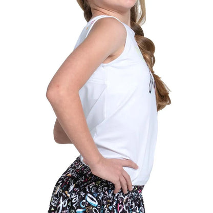 Girls' Love Letter Tie Back Tennis Tank WhiteTienda Tennis