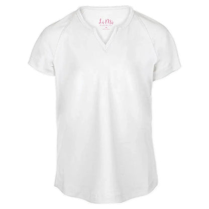 Girls' Notched Collar Tennis Top WhiteTienda Tennis