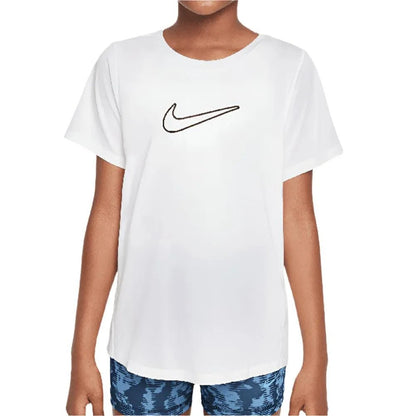 Girls' One Dri - Fit Short Sleeve Tennis Top White and BlackTienda Tennis