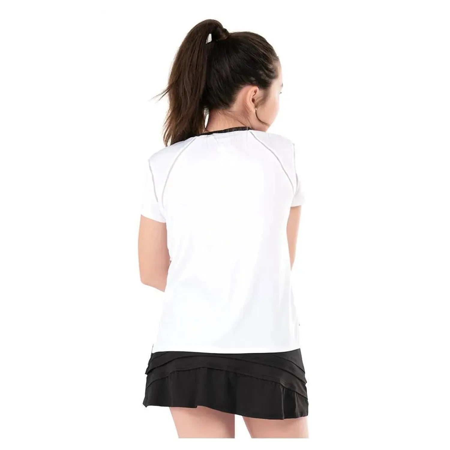 Girl's Paisley in Love Short Sleeve Tennis Top WhiteTienda Tennis