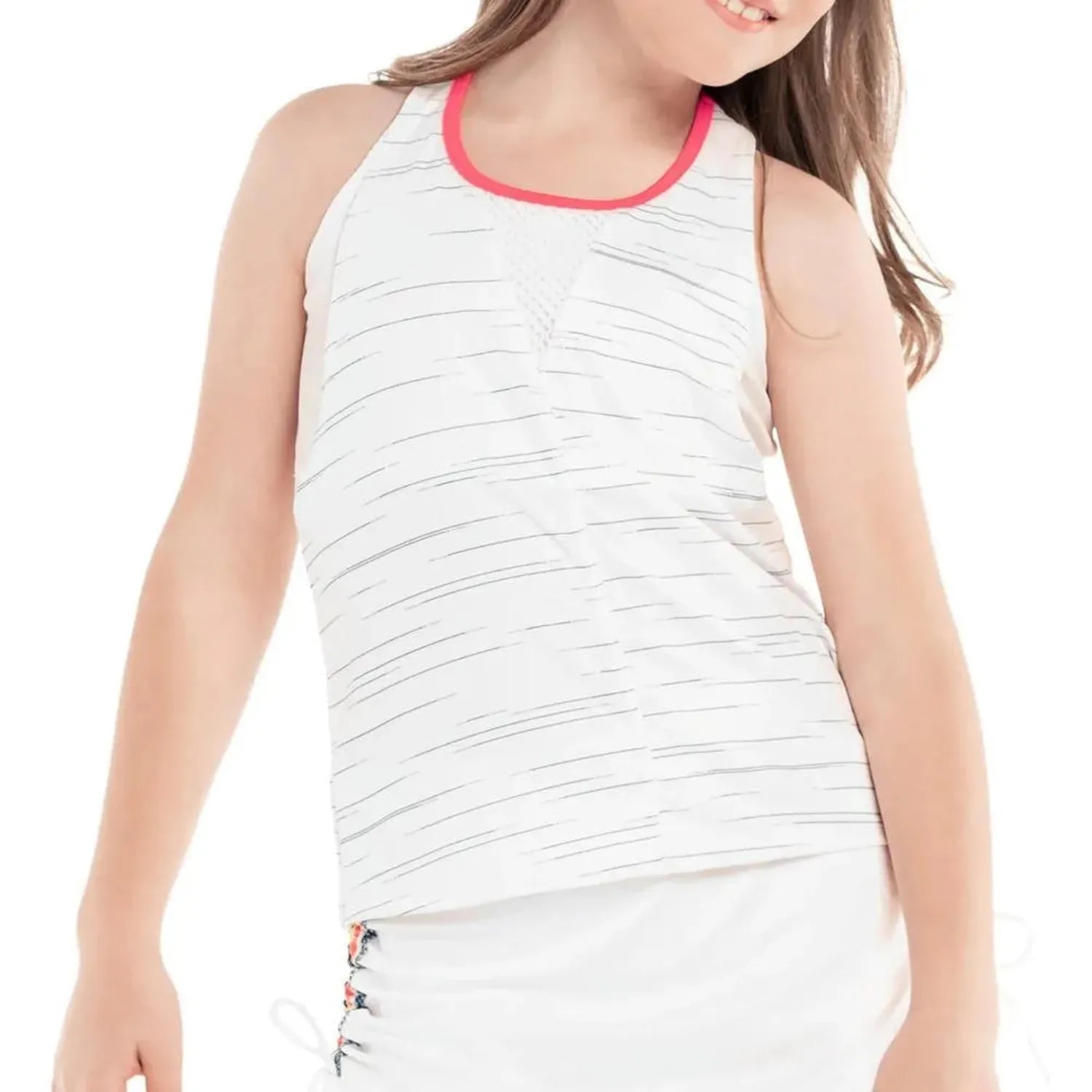 Girls' Palm Line Layer Tennis Tank WhiteTienda Tennis