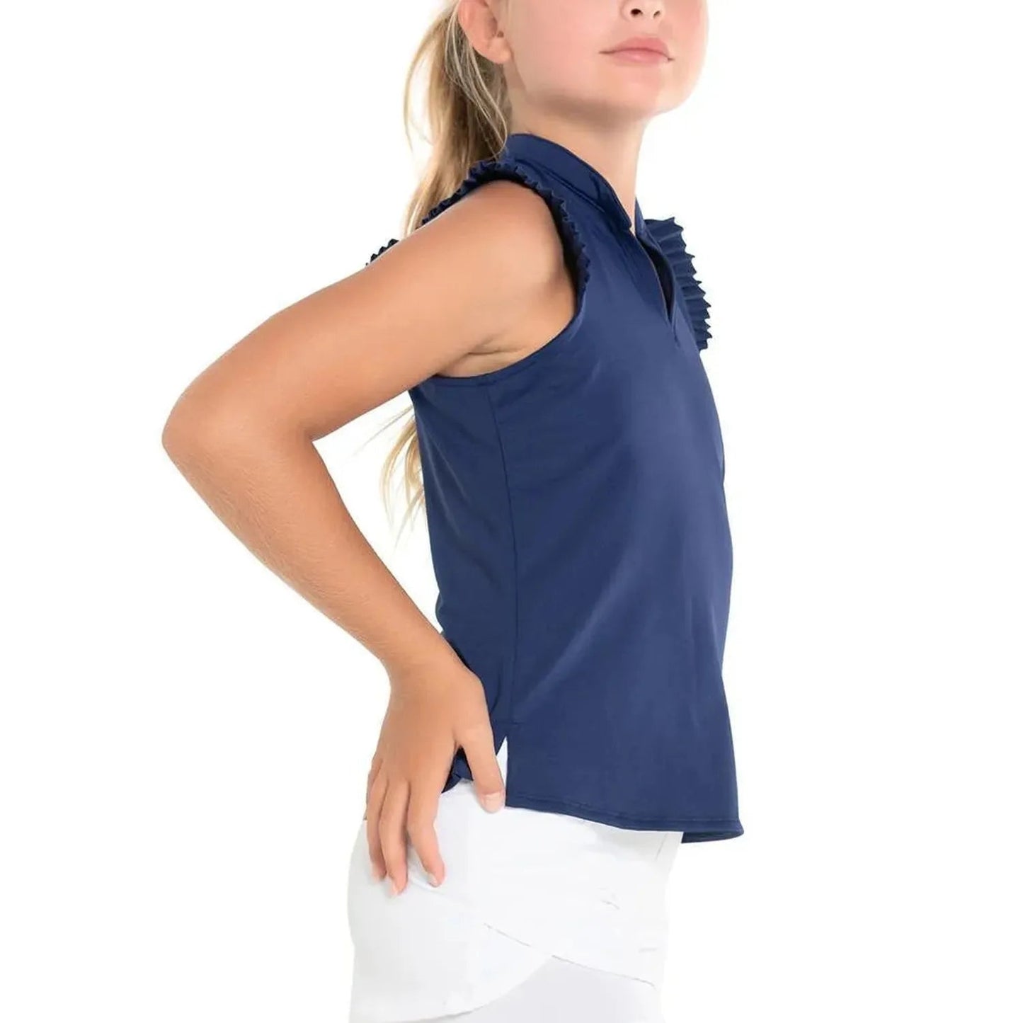 Girl's Pleat Me Up Tennis Tank NavyTienda Tennis