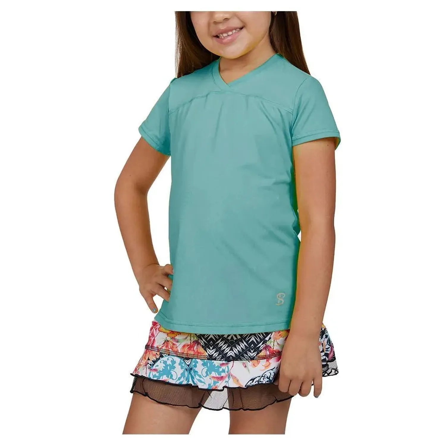 Girls' UV Colors Short Sleeve Tennis Top BabyboyTienda Tennis