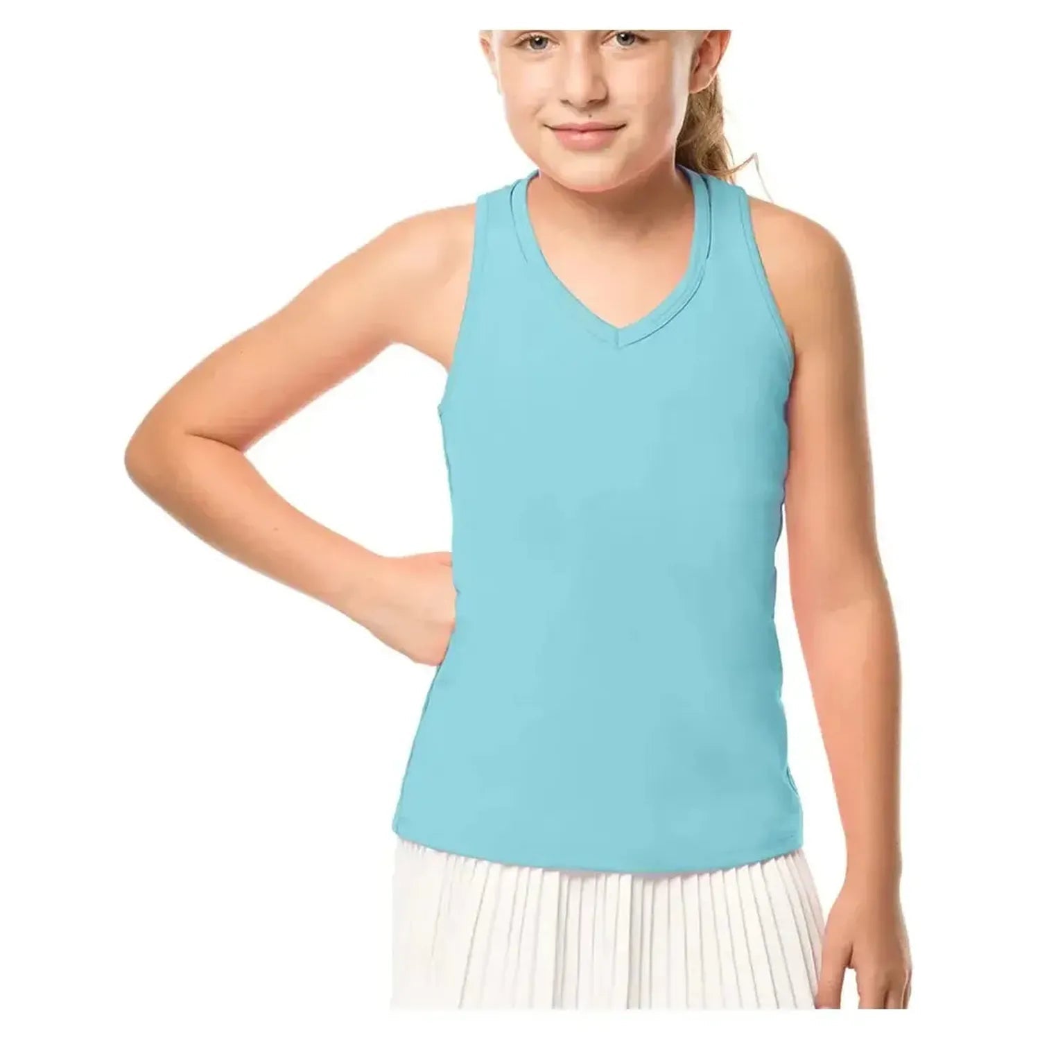 Girls' V - Neck Cutout Tennis Tank OceanTienda Tennis
