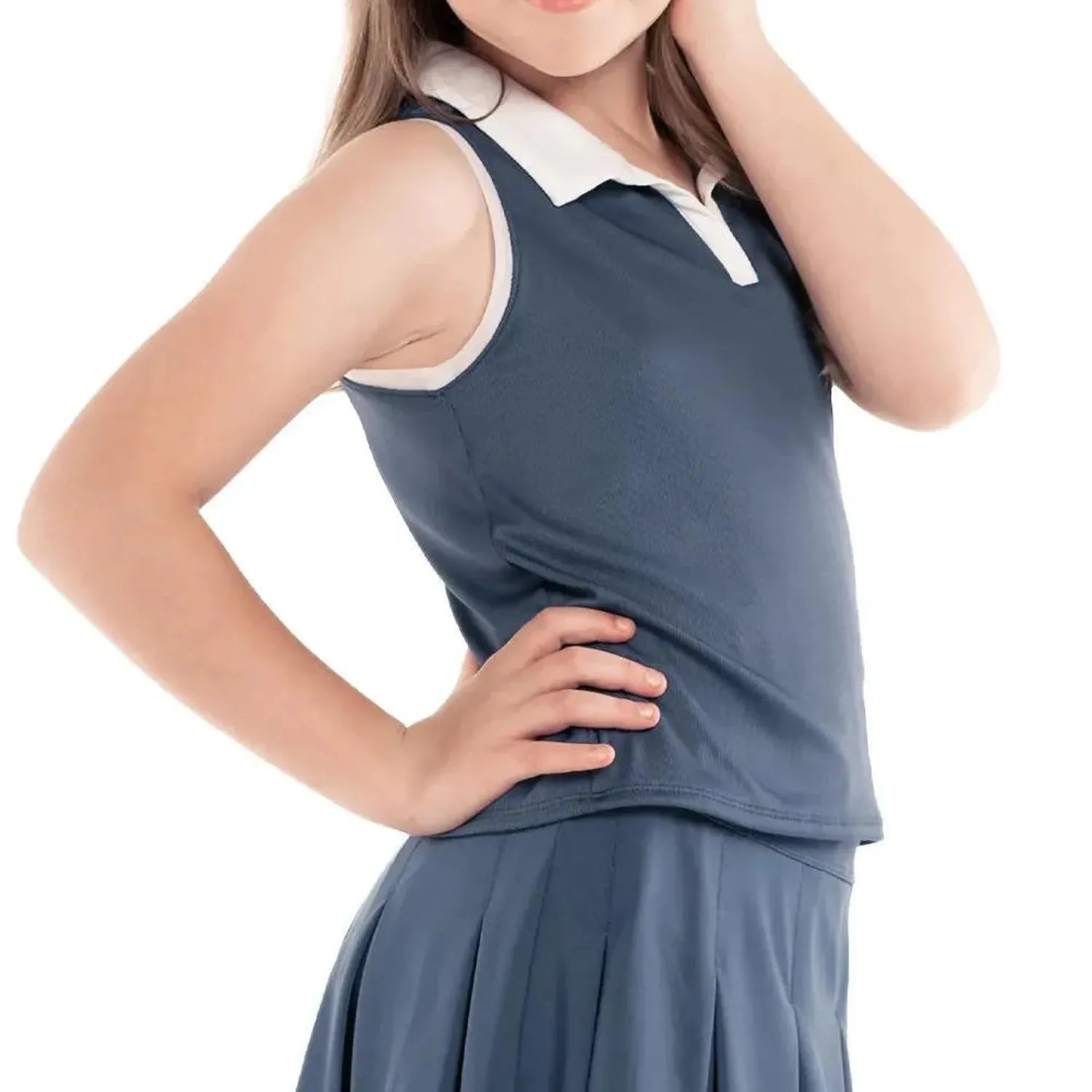 Girls' Winning Day Crop Tennis Tank SlateTienda Tennis