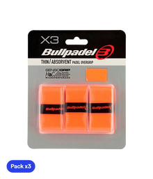 Overgrips Bullpadel GB1705 Thin/Absorbent Naranja Fluor (Pack x3)