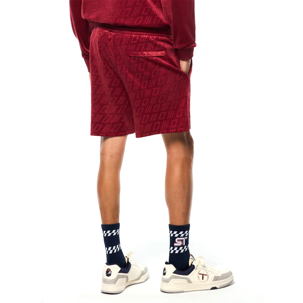 Sergio Tacchini Bandiera Debossed Velour Short | Rhubarb