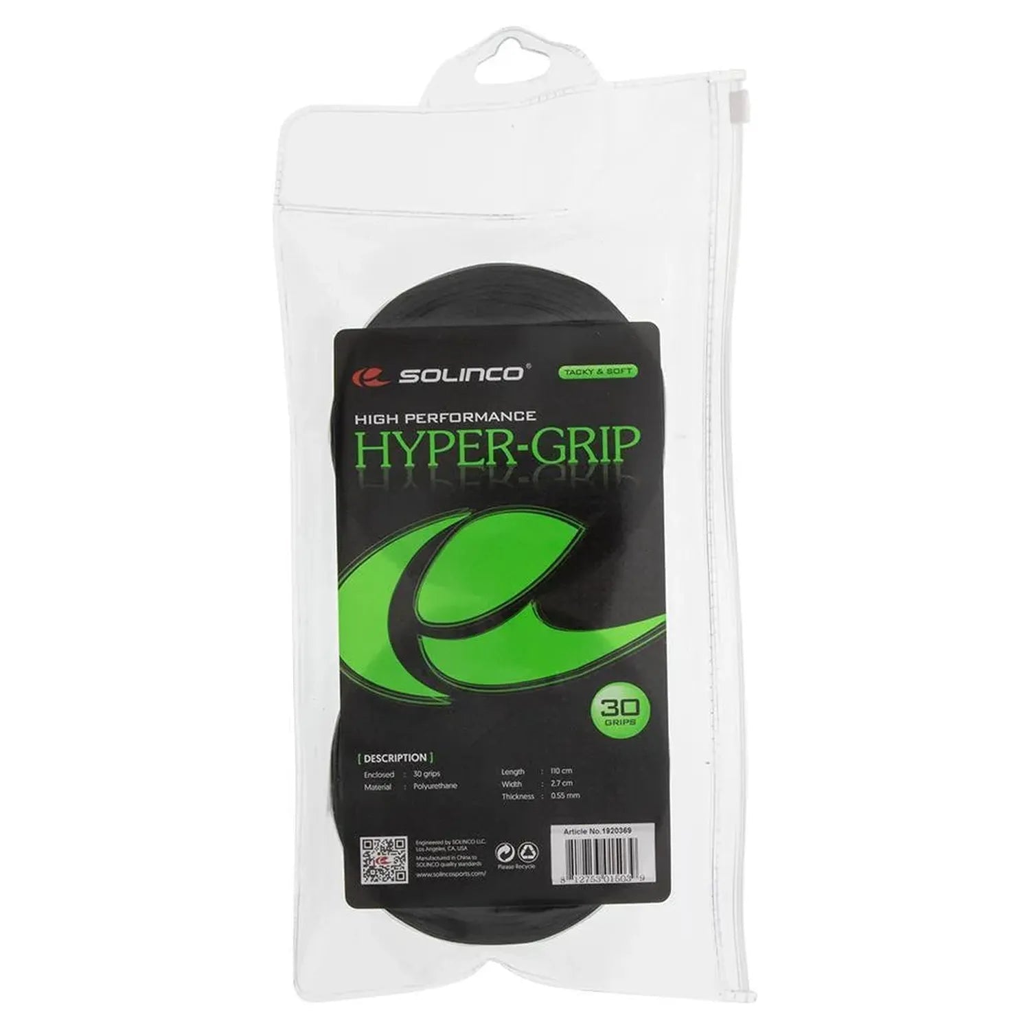 Hyper Extra Tacky Tennis Over Grip Black 30 PackTienda Tennis