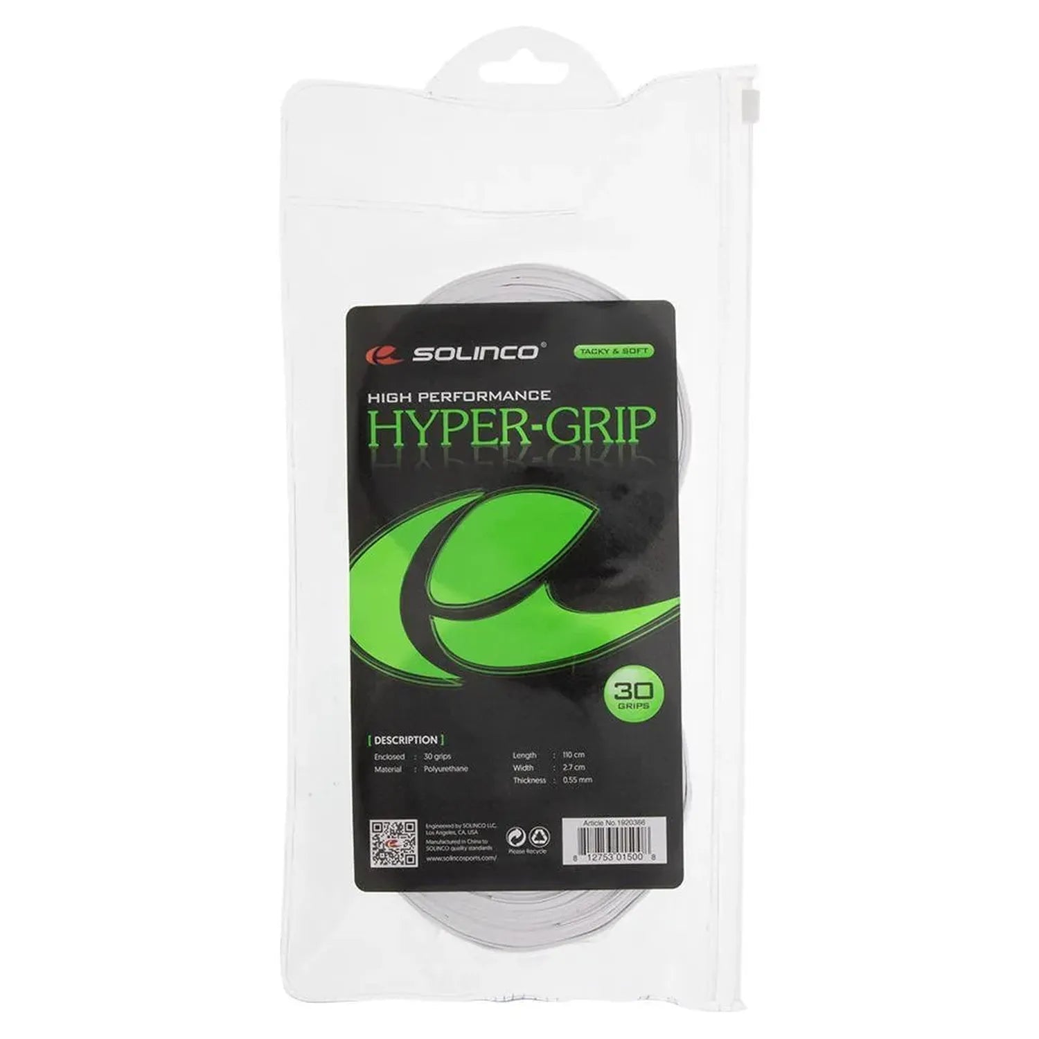 Hyper Extra Tacky Tennis Overgrip White 30 PackTienda Tennis