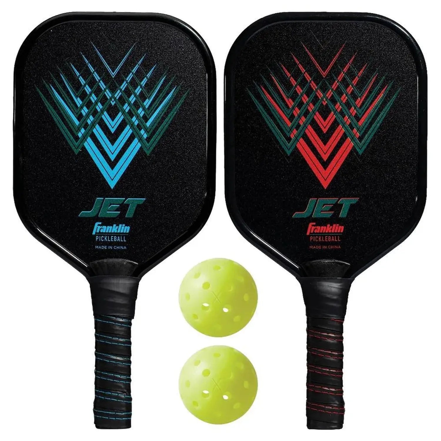 Jet Aluminum Pickleball Paddles and Balls 2 Player SetTienda Tennis