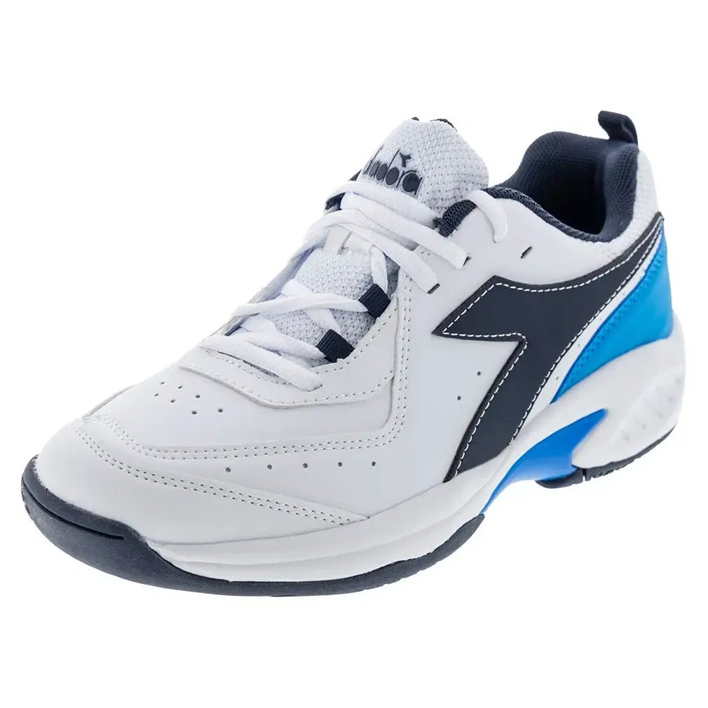 Juniors' S. Challenge 5 SL Tennis Shoes White and Blue CorsairTienda Tennis