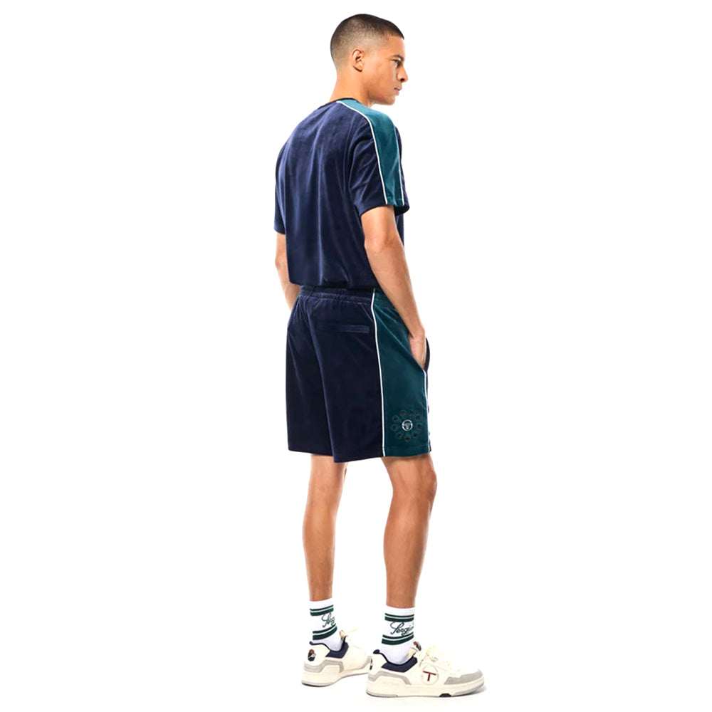 Sergio Tacchini Cresta Velour Short | Maritime Blue