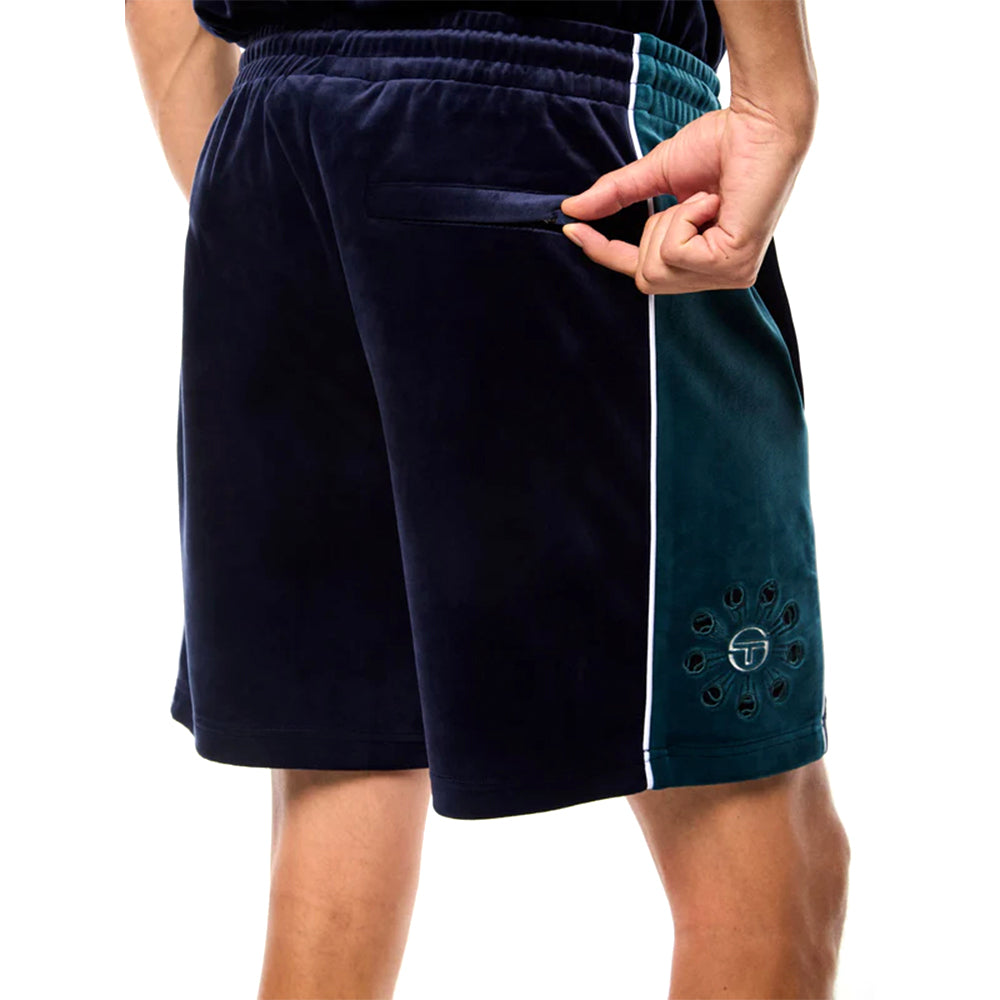 Sergio Tacchini Cresta Velour Short | Maritime Blue